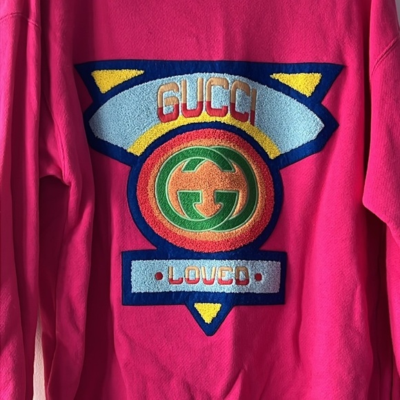 GUCCI Loved Patch Cotton-jersey Sweatshirt In - Picture 3 of 7